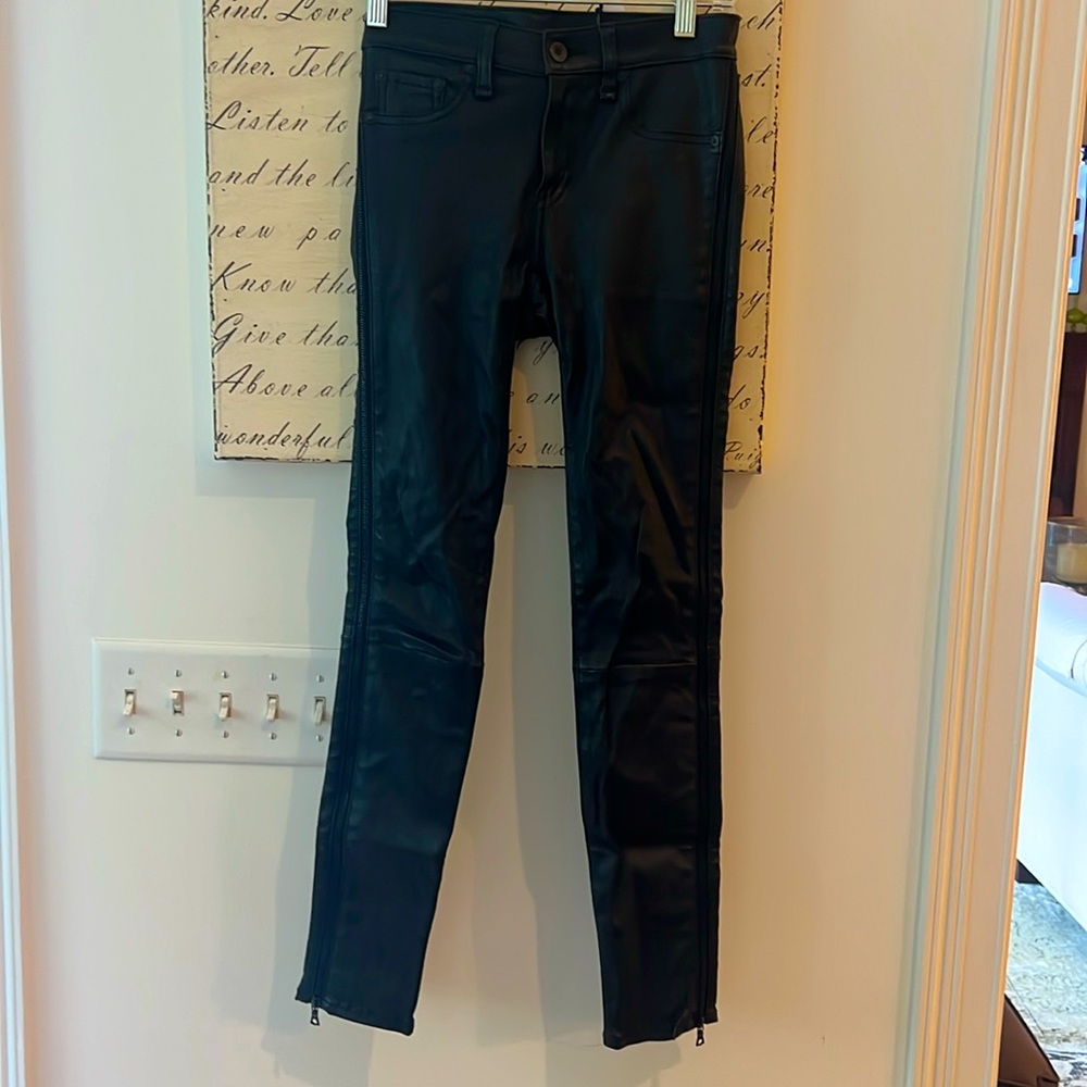 Women’s Rag & Bone lamb leather pants, size 26, full side zip, perfect cond.